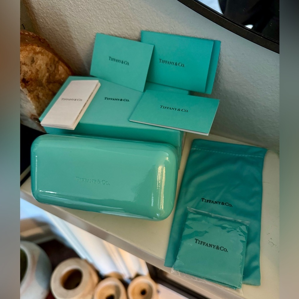 Tiffany & Co. Turquoise Blue Sunglasses Case‎ Box & Gift Packaging Lot